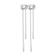 Boucles doreilles argent avec cristal et pendentif