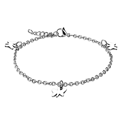 Kette silber mit Schmetterlinge