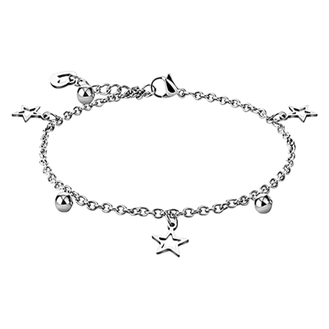 Kette silber mit Kugeln und Sternen