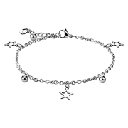 Kette silber mit Kugeln und Sternen