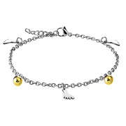 Kette silber mit Kugeln vergoldet und Füsse silber