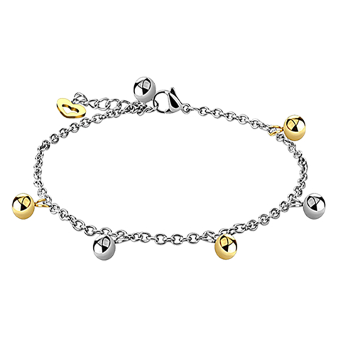 Kette silber mit Kugeln vergoldet und silber