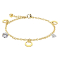 Gold-plated chain with round moon and crystal