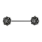 Barbell silver with two black roses