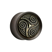 Flared Plug en ébène tourbillon tribal...