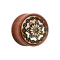 Flared plug made of rosewood tribal flower