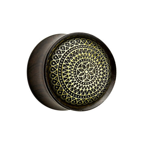 Flared Plug aus Ebenholz Gittermuster