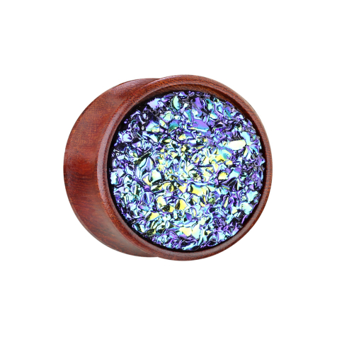 Flared Plug mit Druse Stein dunkelblau