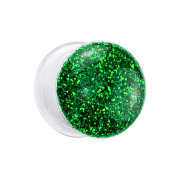 Flared Plug transparent avec paillettes vert