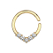 Micro Piercing Ring 14k vergoldet rund mit Kristallen