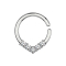Micro piercing ring silver round with crystals