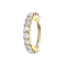 Micro piercing ring 14k gold-plated crystal bow silver