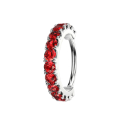 Anello micro piercing argento cristallo fiocco rosso