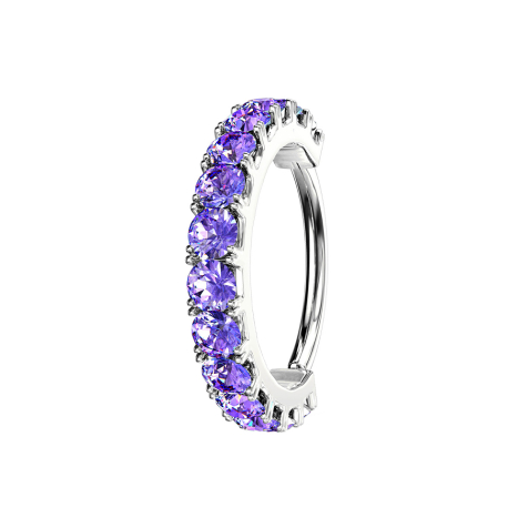 Anello micro piercing argento cristallo fiocco tanzanite