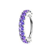 Anello micro piercing argento cristallo fiocco tanzanite