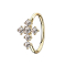 Micro piercing ring 14k gold-plated cross silver