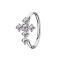 Micro piercing ring silver cross silver