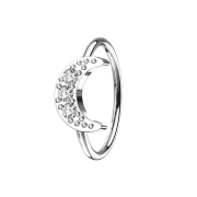 Micro piercing anneau argent demi-lune