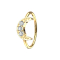 Micro Piercing Ring 14k vergoldet Halbmond