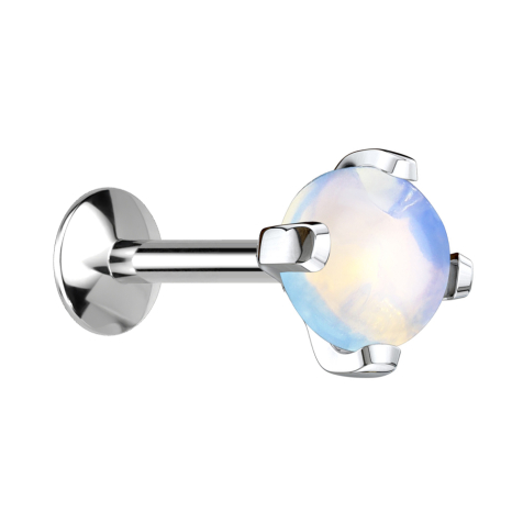 Micro UFO Labret Innengewinde silber Opalite Stein