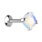 Micro UFO Labret Innengewinde silber Opalite Stein