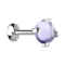 Micro UFO labret internal thread silver amethyst stone