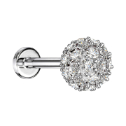Micro Labret femelle argenté multi boule de cristal