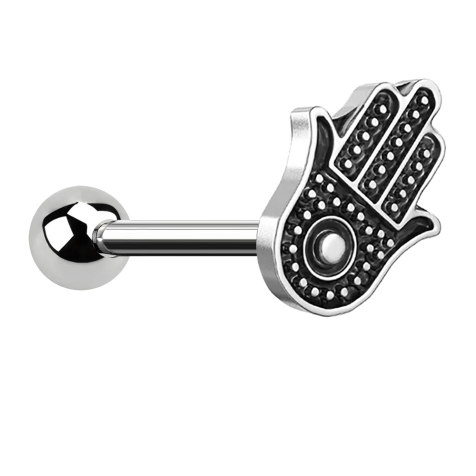 Micro Barbell silber Hamsa