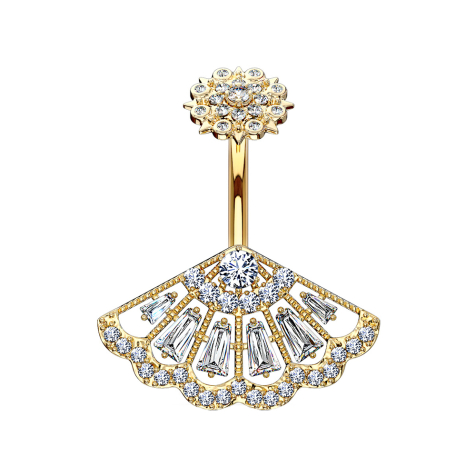 Banane Innengewinde 14k vergoldet Vintage