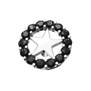 Dermal Anchor argento stella cerchio nero