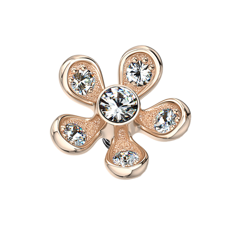 Dermal Anchor rose gold fleur