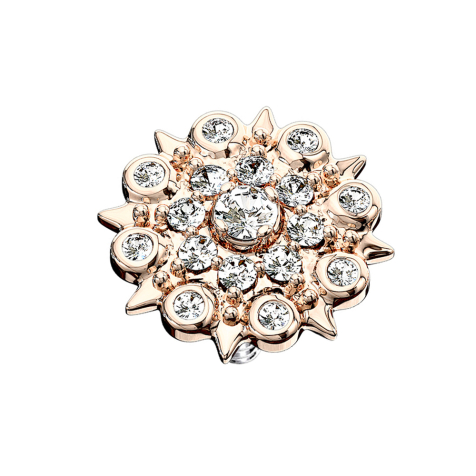 Dermal Anchor oro rosa fiore vintage