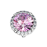 Dermal Anchor argenté double pavé cristal...