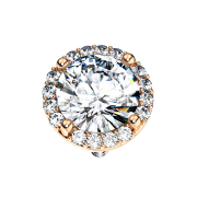 Dermal Anchor or rose double pavé cristal grand...
