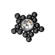 Dermal Anchor black balls star