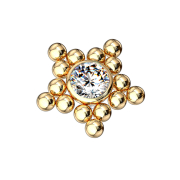 Dermal Anchor vergoldet Kugeln Stern