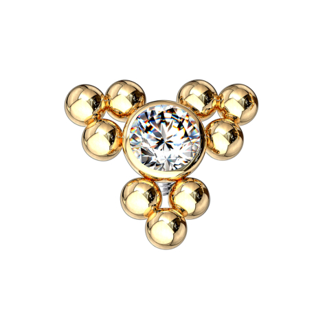 Triangolo a sfere placcato oro Dermal Anchor