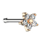 Nasenstecker gerade rosegold Blume Kristall silber