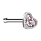 Nasenstecker gerade silber Herz Kristall pink