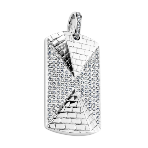 Pendant silver 3D pyramid with crystal