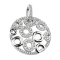 Pendant silver round with circles
