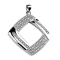Pendant silver square with crystal