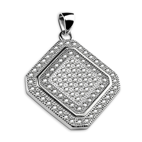 Pendant silver square full with crystal