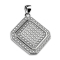 Pendant silver square full with crystal