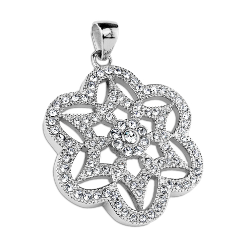Pendant silver six leaves flower