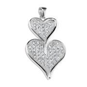 Pendant silver double heart