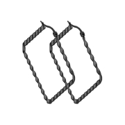 Ohrring schwarz Wellenmuster viereckig