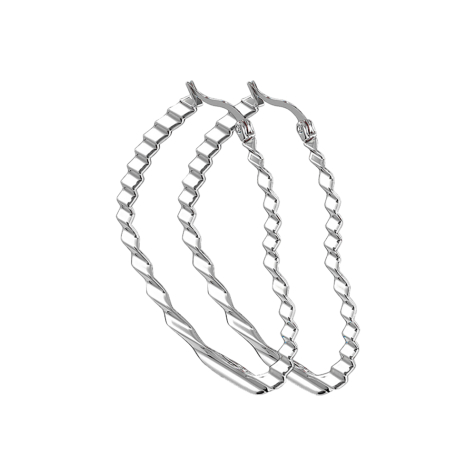 Ohrring silber Wellenmuster Herz