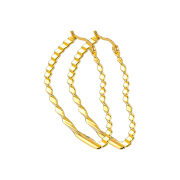 Boucles doreilles dorées motif vague cœur