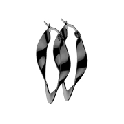 Boucle doreille noire torsadée